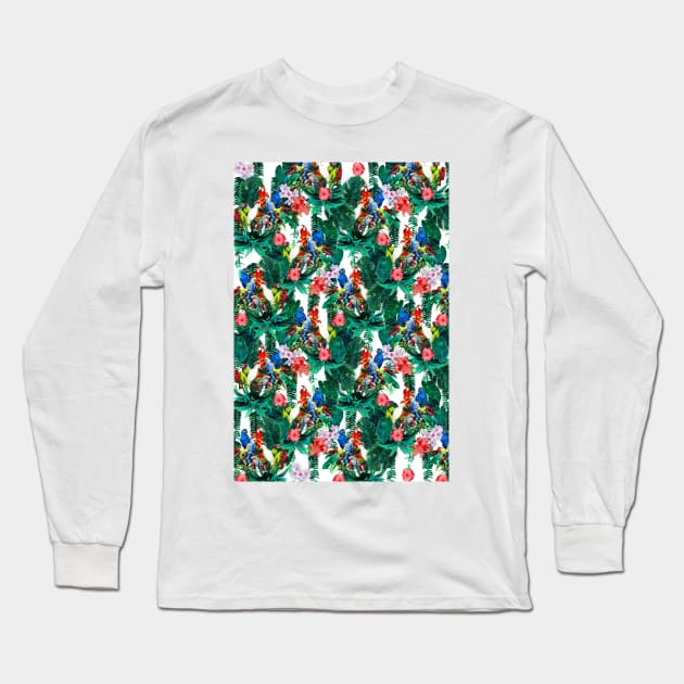 Tropical Macaws Long Sleeve T-Shirt by leomendesup